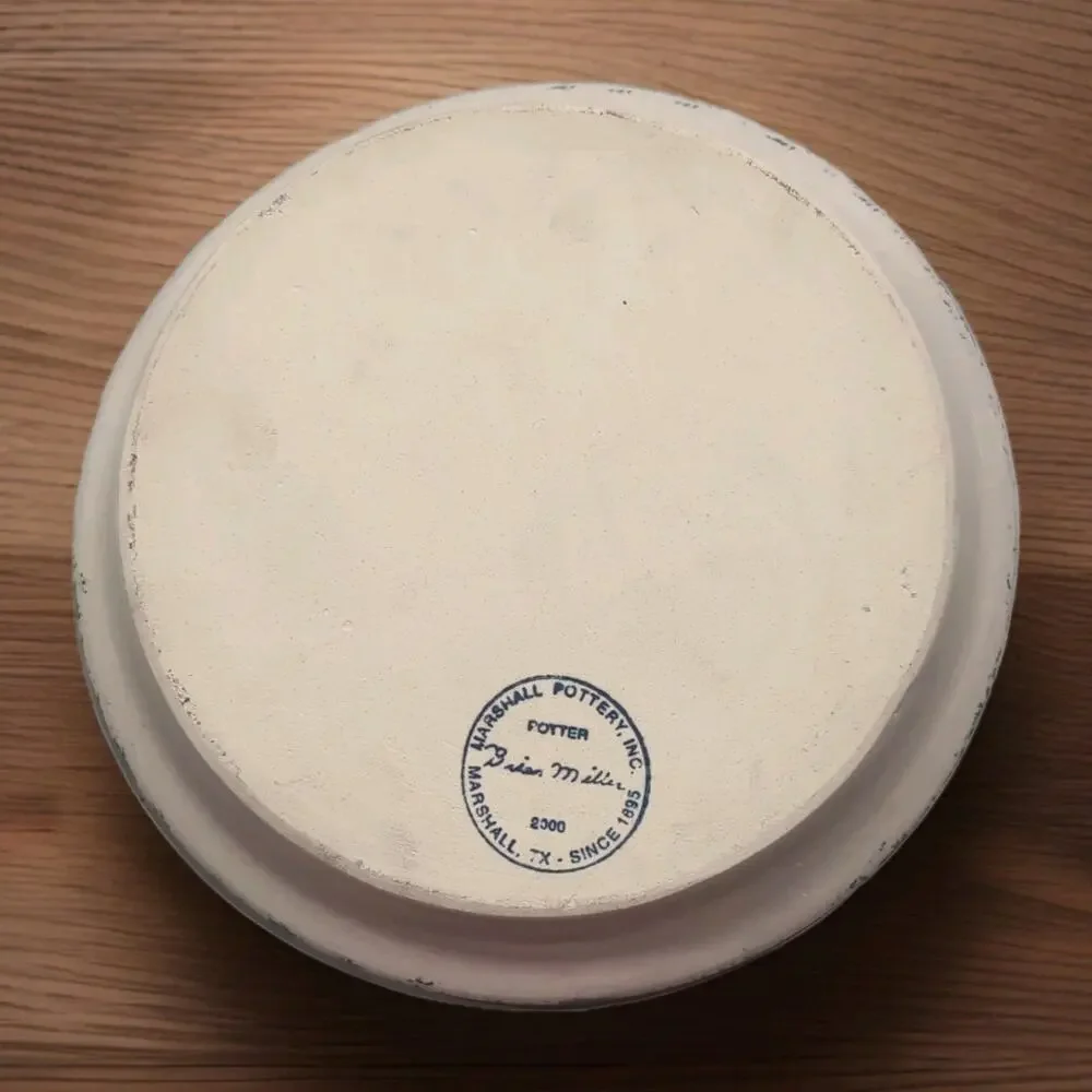 VTG 2000 Marshall Pottery Texas Pie Plate Hand Turned Ceramic Rustic Farmhouse‎